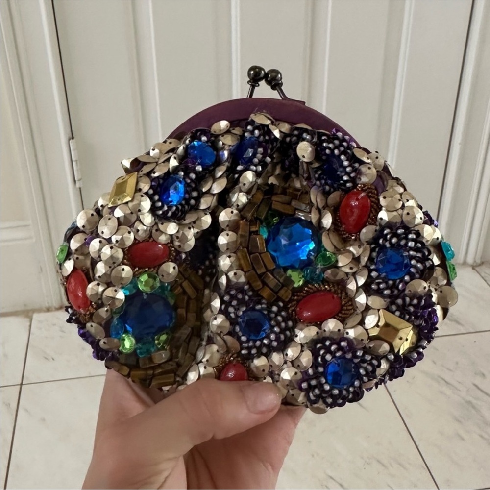 Santi Embellished Purple Clutch